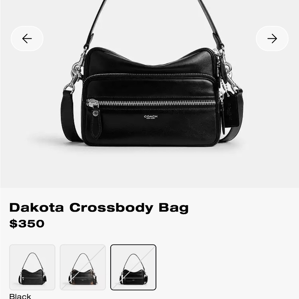 Coach Dakota Black Leather Crossbody Bag